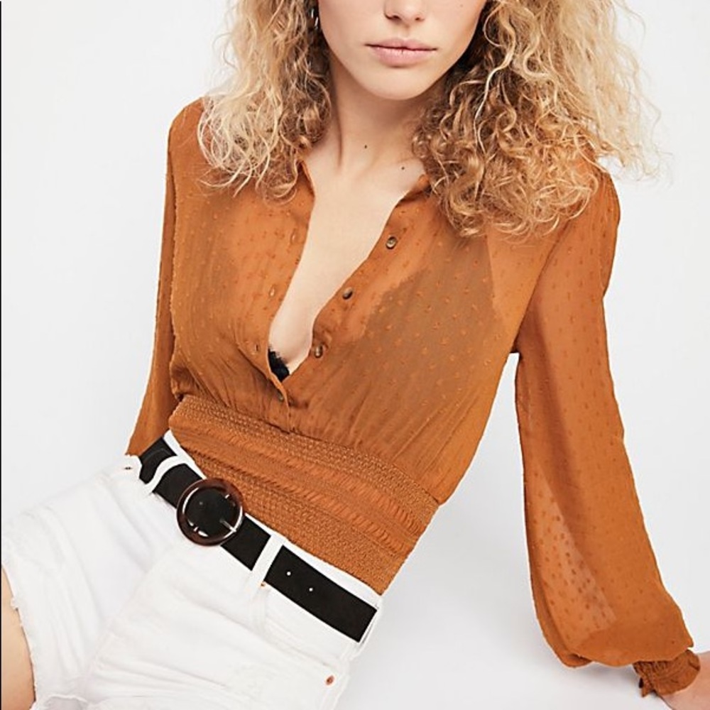 FREE PEOPLE Crystal Clear Buttondown top